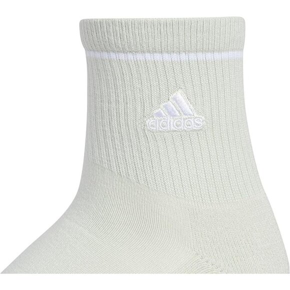 NEW adidas Women's Cushioned Sport High Quarter Socks (3-Pair) Crew Socks - GrBW - Picture 3 of 4